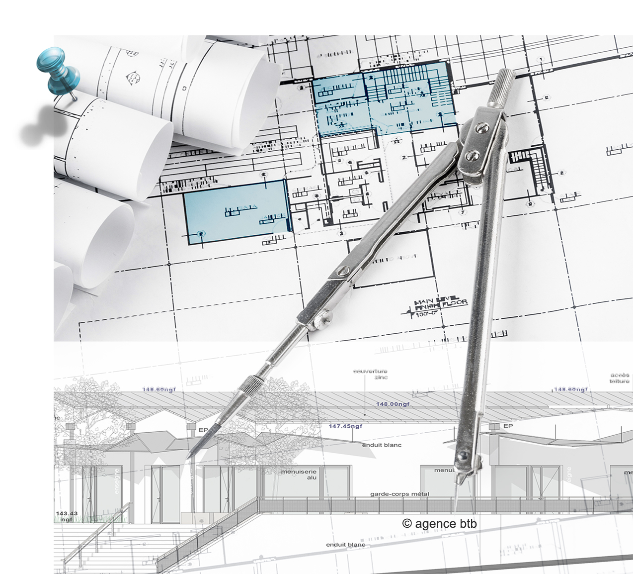 Plan 2D dessinateur arcitecture la rochelle